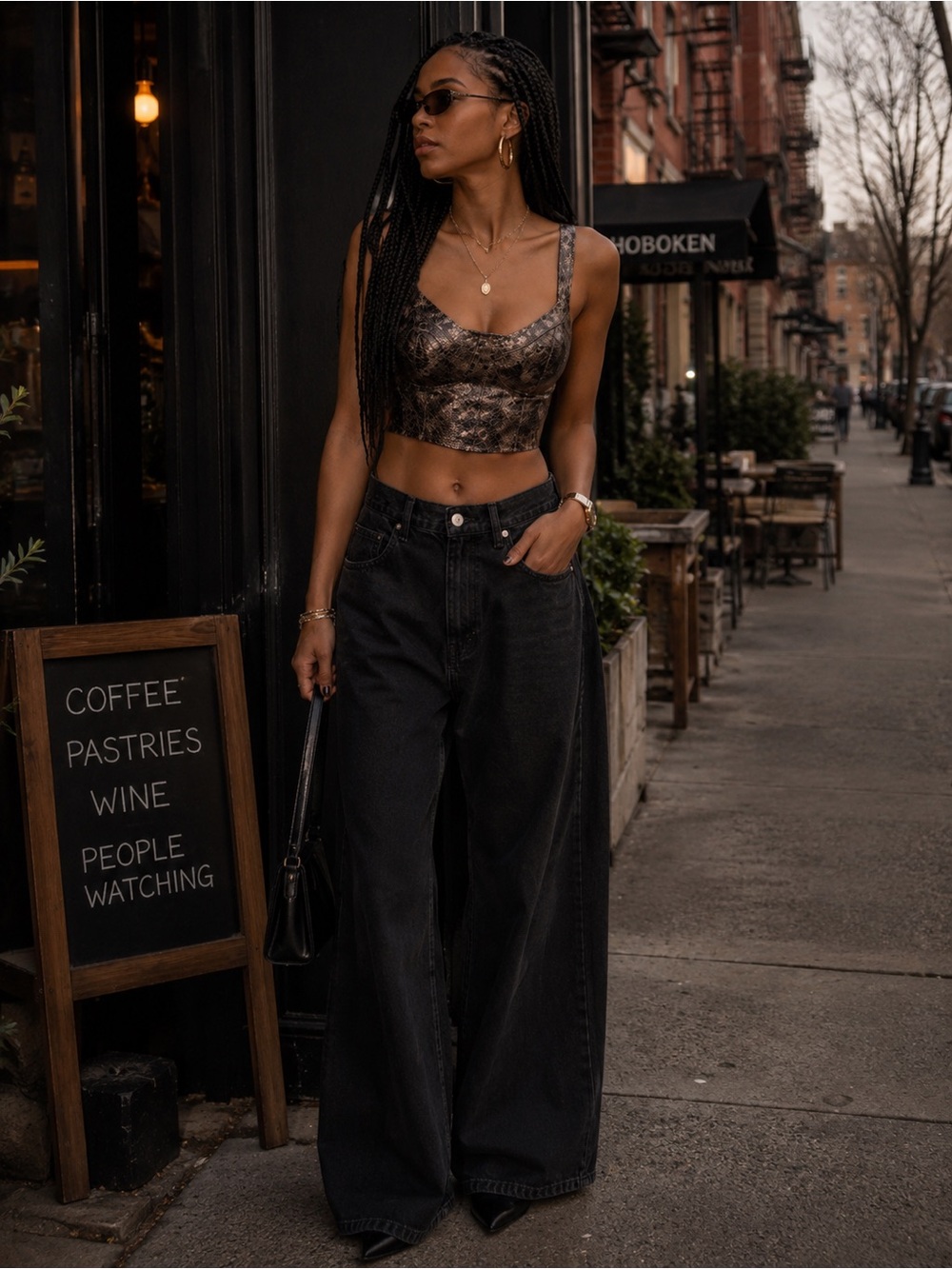 ZARA Snakeskin crop top Size M